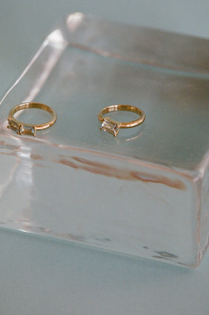 Duo Ring with Aquamarines