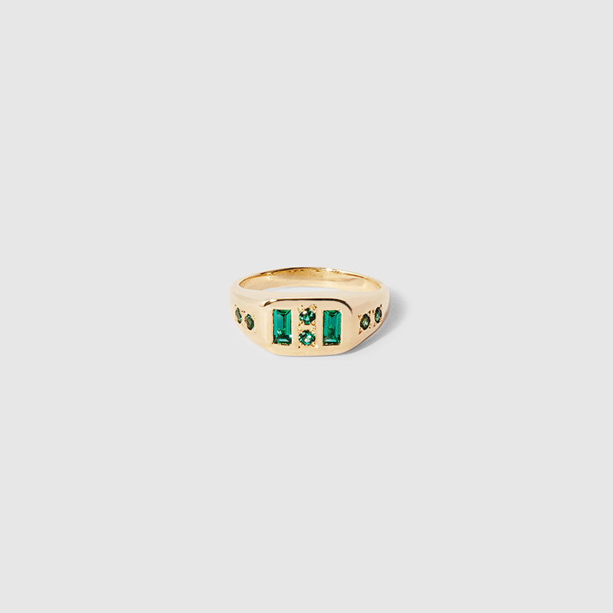 Baguette Signet Ring ~ Green