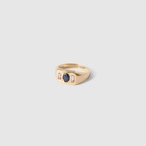 Memento Signet Ring ~ Blue & Pink