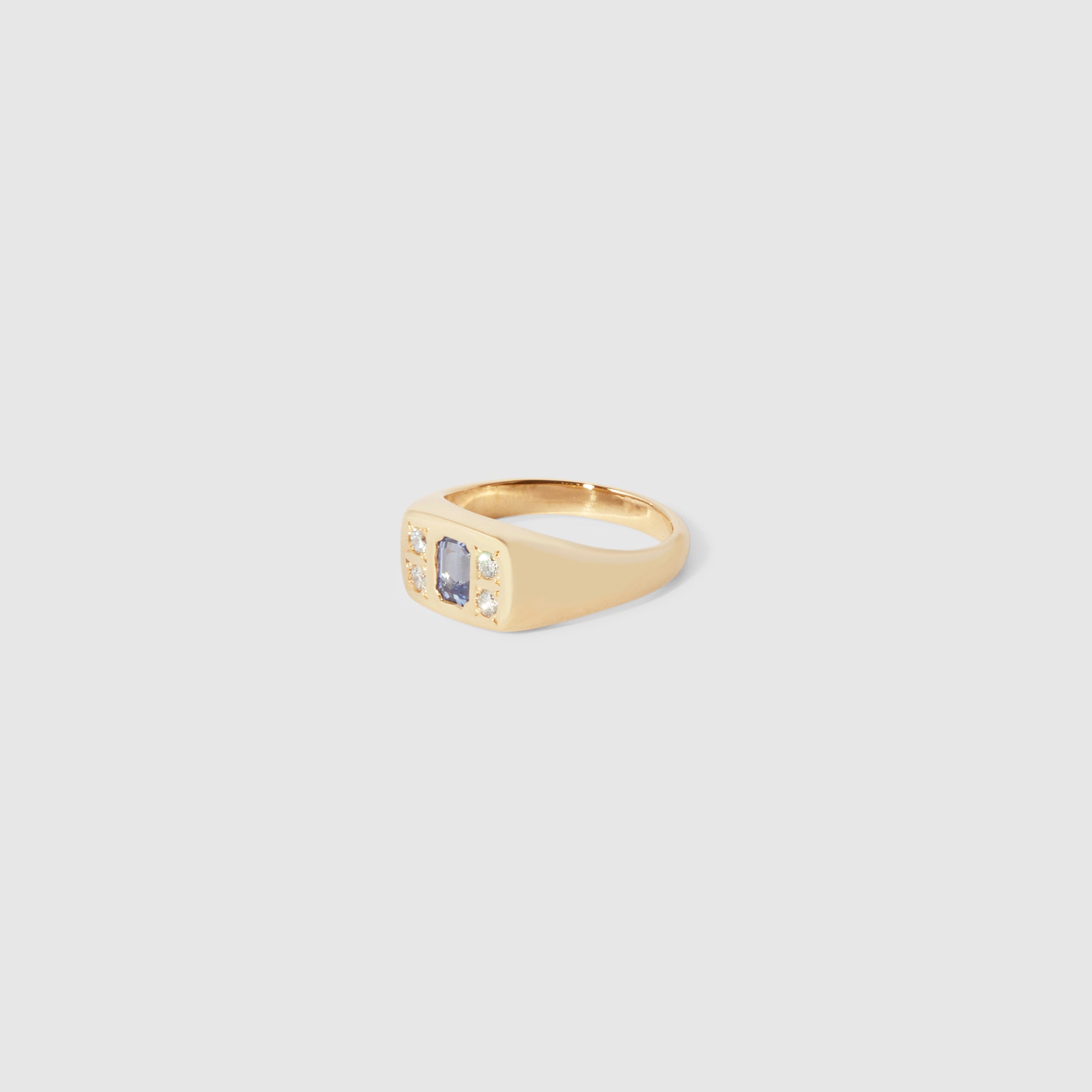 Emerald Cut Signet Ring ~ 9ct Yellow Gold