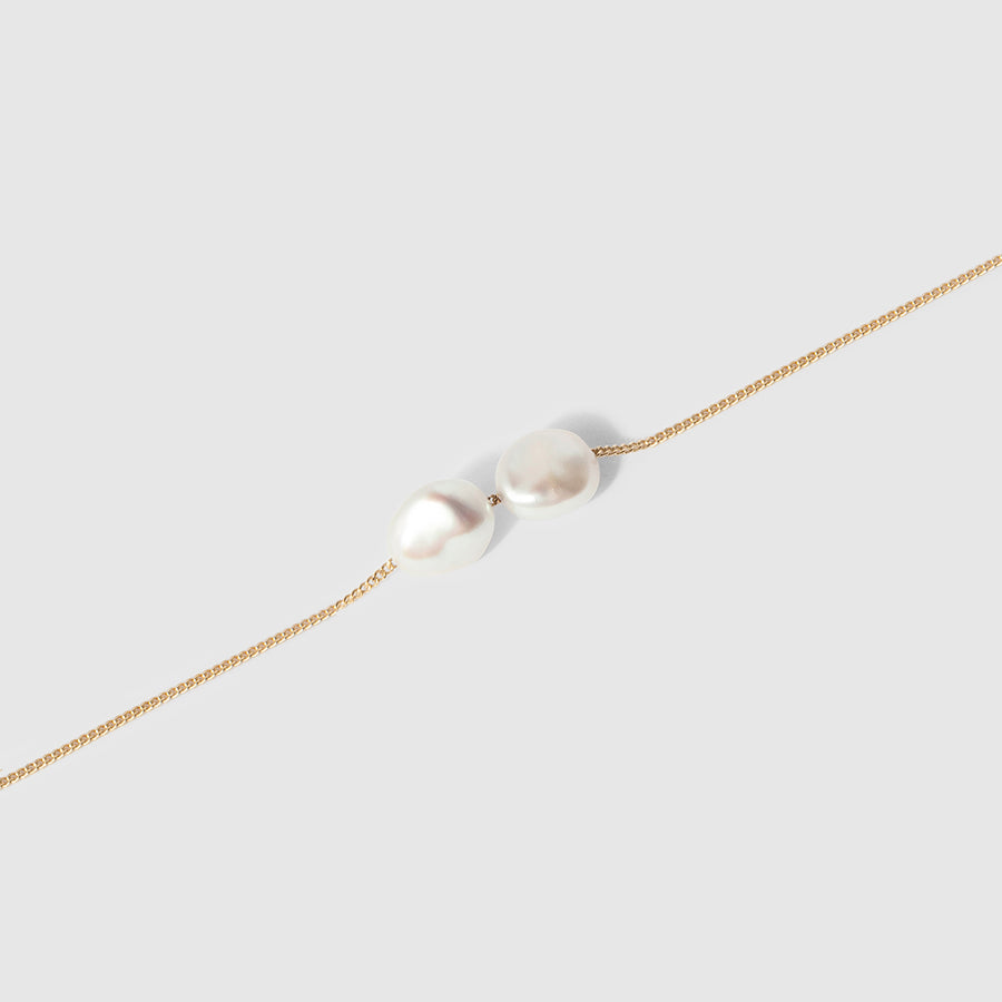 Double Pearl Necklace ~ 9ct Yellow Gold