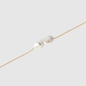 Double Pearl Necklace ~ 9ct Yellow Gold