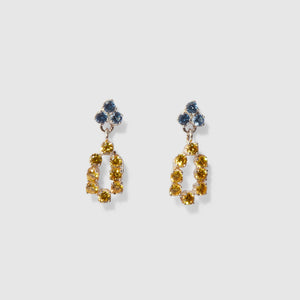 Evening Earrings ~ Blue & Yellow