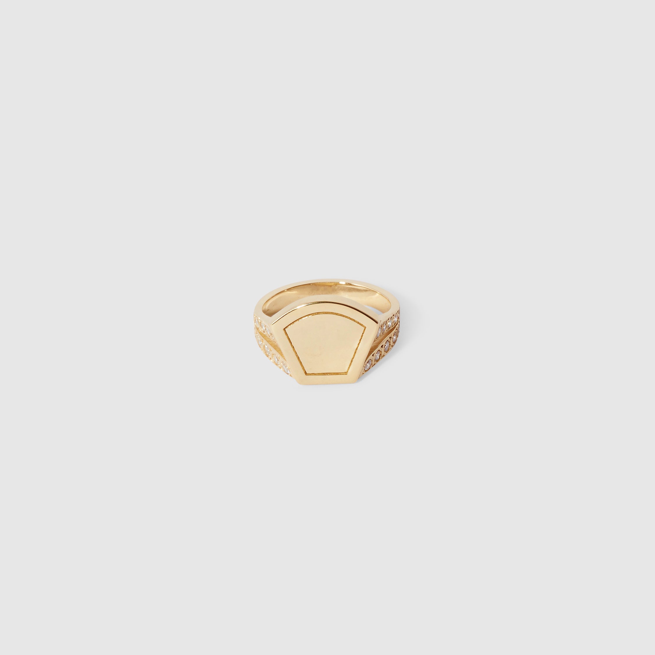 Protection Signet Ring with Diamonds