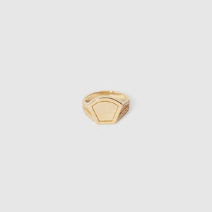 Protection Signet Ring with Diamonds