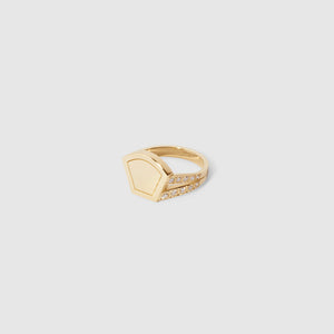 Protection Signet Ring with Diamonds