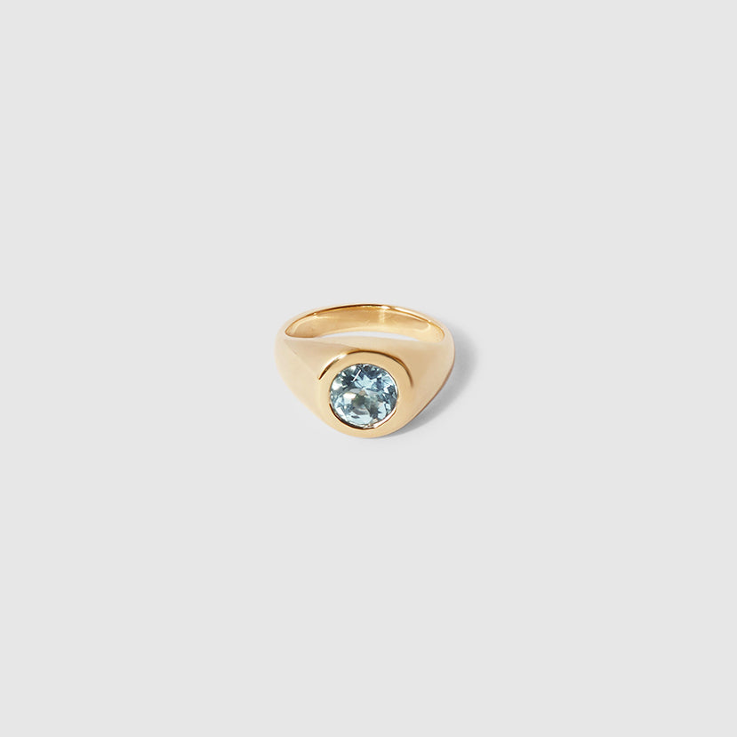 Signet Stone Ring ~ Blue Topaz