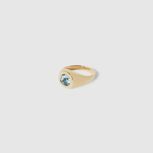 Signet Stone Ring ~ Blue Topaz