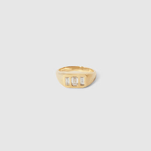 Trilogy Signet Ring with Diamonds