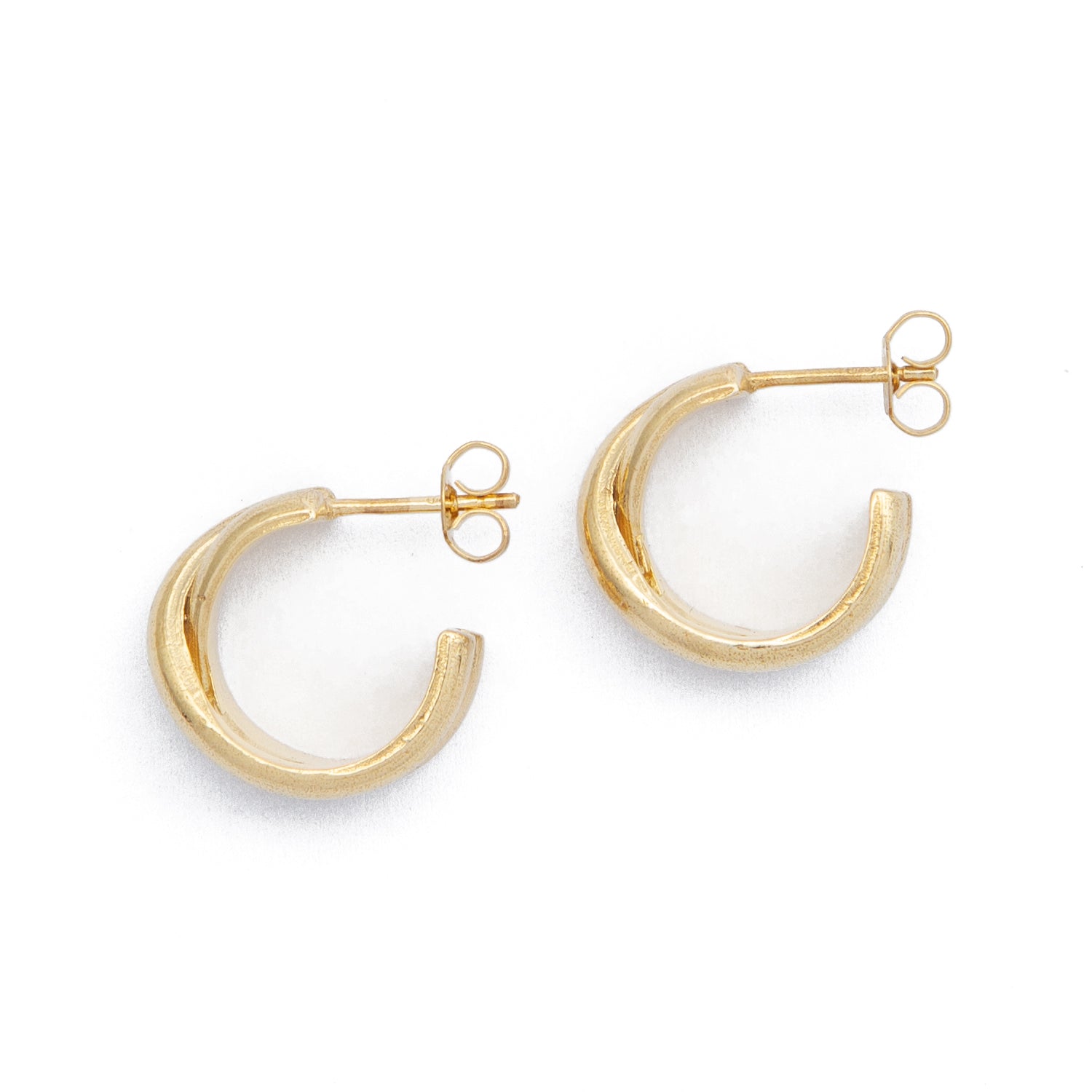 Cross Over Hoops ≈ 9ct Yellow Gold